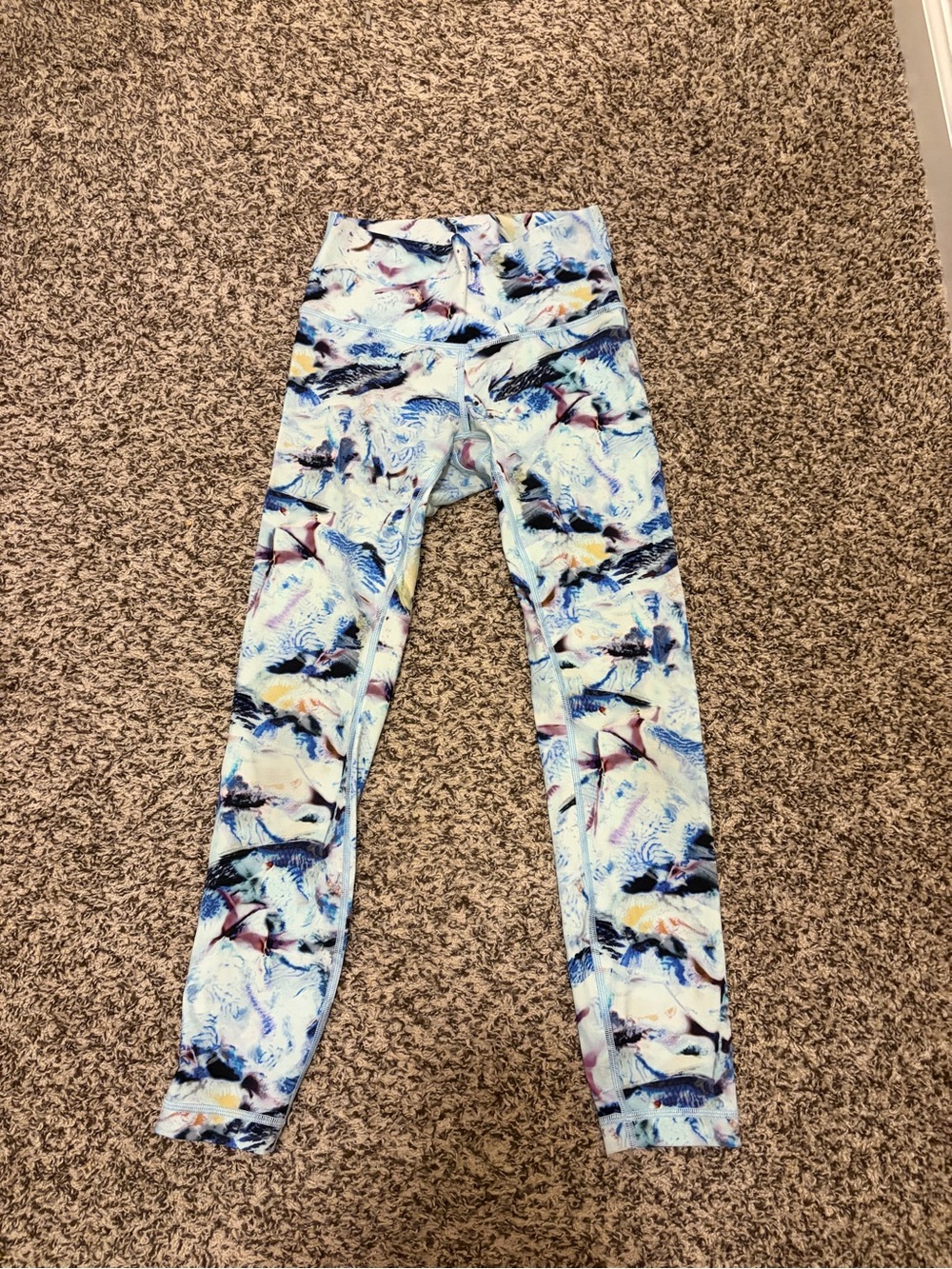 lululemon athletica Abstract Print Leggings in Light Blue, Navy, Purple